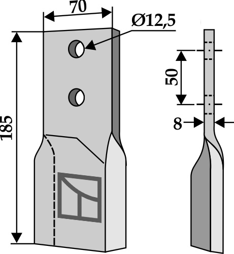 Kniv 185x70mm