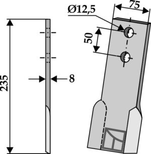 63-ind-61-l Slagle 235x75mm, venstre