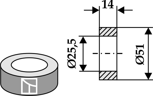 Skive Ø51x14xØ25,5