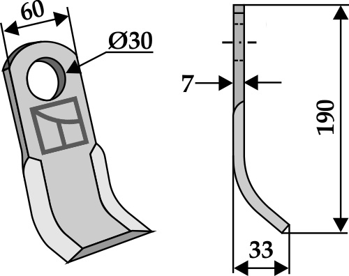 Y- kniv 190x60mm