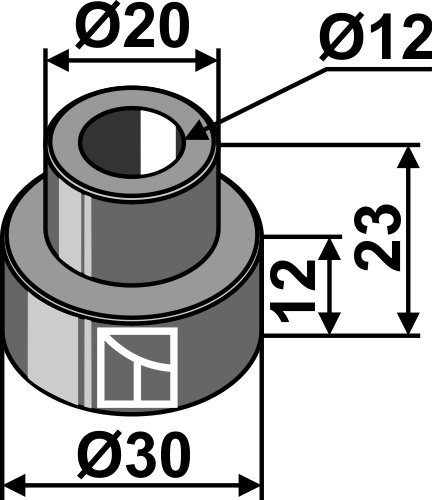 Bøsning 23xØ12xØ30
