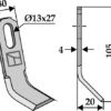Y- kniv 105x30mm