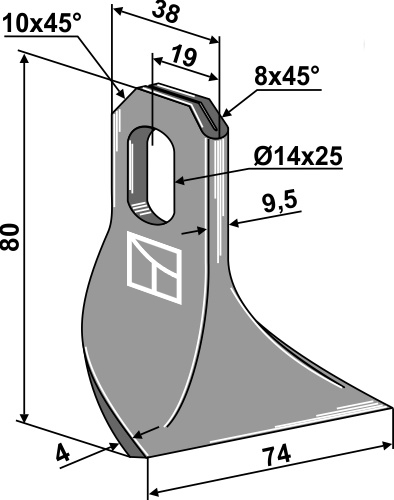 Slagle 80x38mm