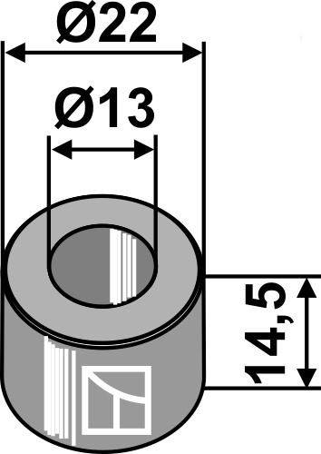 Bøsning 14,5xØ13xØ22