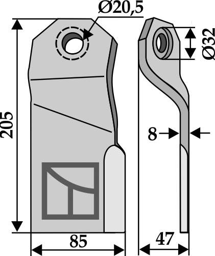 Slagle 205x85mm