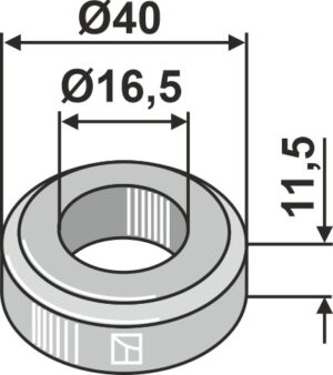 63-kuh-903 Bøsning 11,5xØ16,5xØ40
