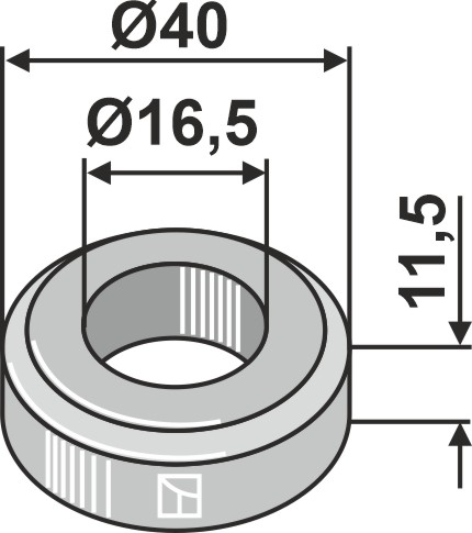 Bøsning 11,5xØ16,5xØ40