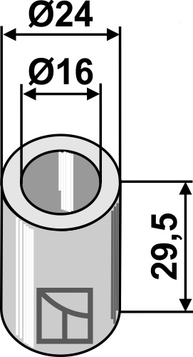 Bøsning 29,5xØ16xØ24
