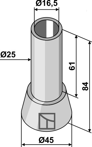Bøsning 84xØ16,5xØ45