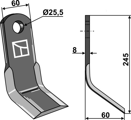 Y- kniv 245x60mm
