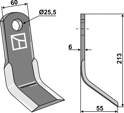 Y- kniv 213x60mm