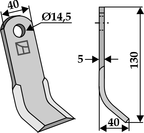 Y-kniv 130x40mm