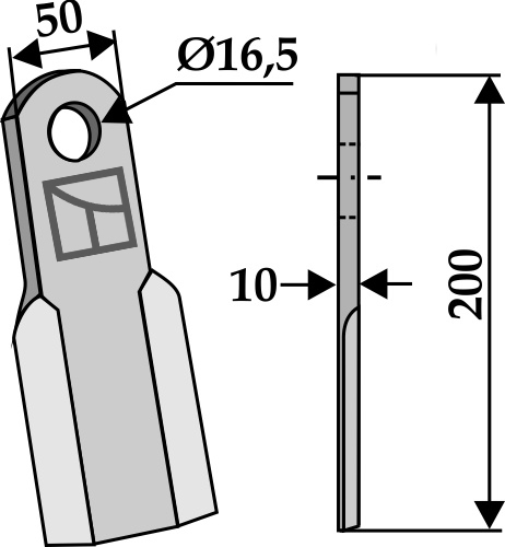 Kniv 200x50mm