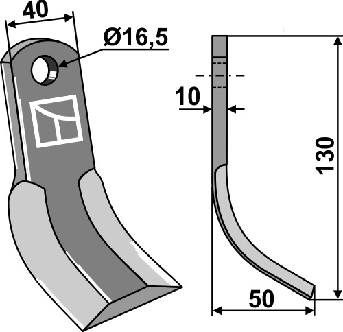 Y- kniv 135x40mm