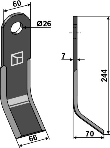 Y-kniv 244x60mm