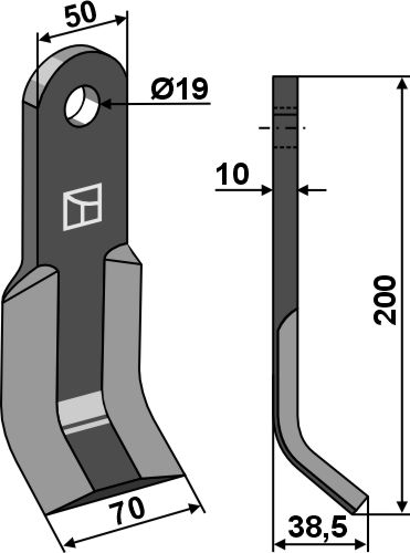 Y-kniv 200x50mm