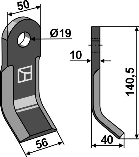 Y-kniv 140,5x50mm