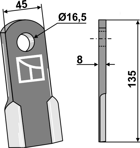 Kniv 135x45mm