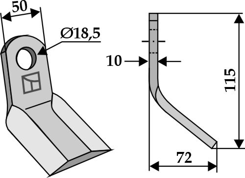 Y- kniv 125x50mm