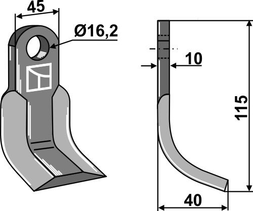Y- kniv 115x45mm