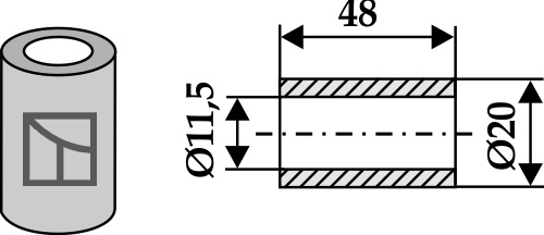 Bøsning 48xØ11,5xØ20