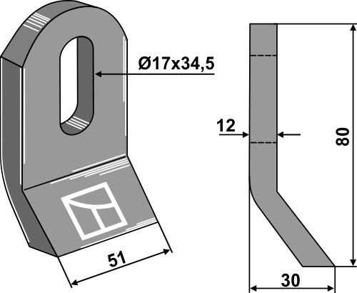 Slagle 80x50mm