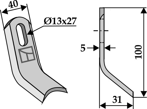 Y- kniv 100x40mm