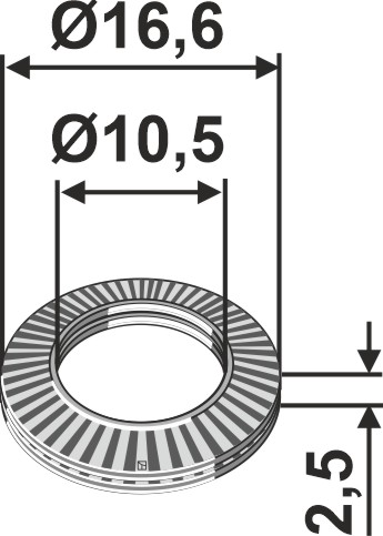 Skive Ø16,6x2,5xØ10,5