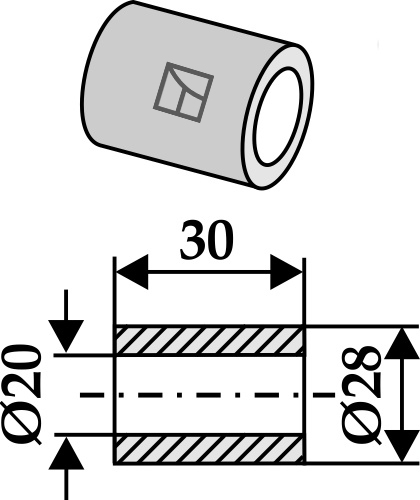 Bøsning 30xØ20xØ28