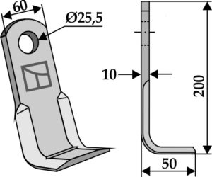 L-kniv 200x60mm