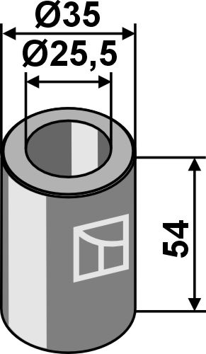 Bøsning 54xØ25,5xØ35
