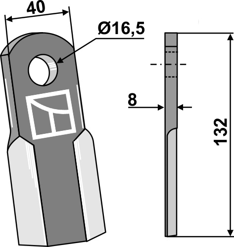 Kniv 132x40mm