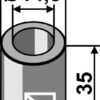 Bøsning 35xØ14,5xØ22