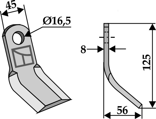Y- kniv 125x45mm
