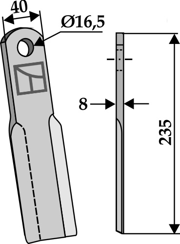 Kniv 235x40mm