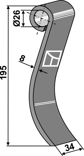 Slagle 195x34mm