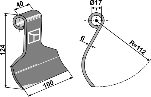 Slagle 124x40mm