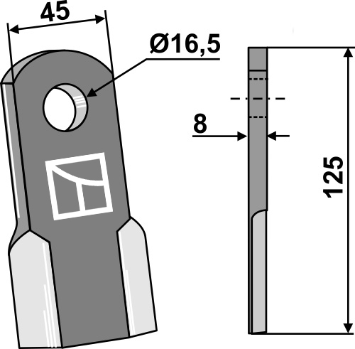 Kniv 125x45mm