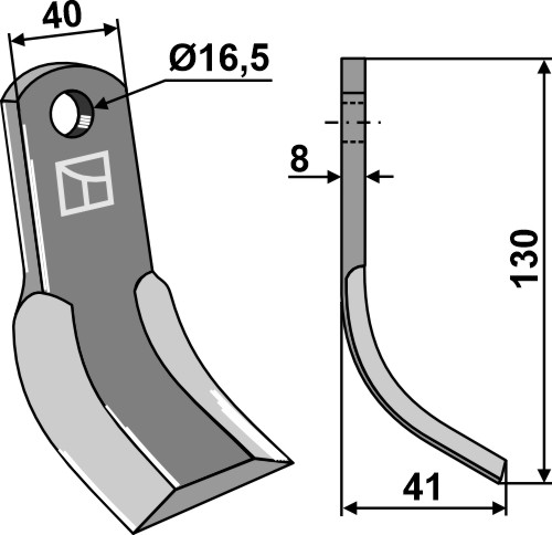 Y- kniv 130x40mm