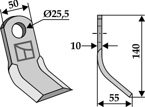 Y- kniv 140x50mm