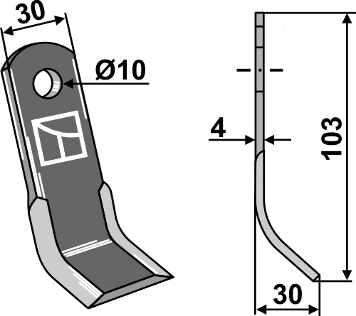 Y- kniv 103x30mm