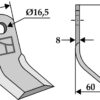 Y- kniv 140x60mm
