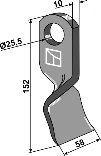 Slagle kniv vredet 152x58mm