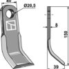 Y- kniv 150x40mm