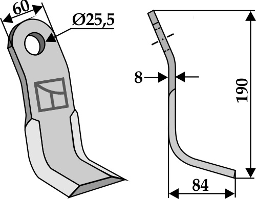 Y- kniv 190x60mm