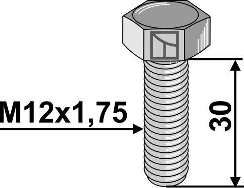 Bolt M12x1,75x30 - 10.9