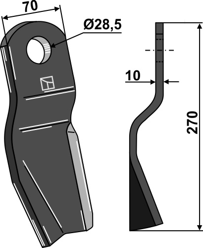 Slagle 270x70mm - venstre