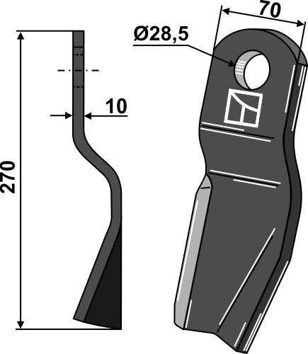 Slagle 270x70mm - højre