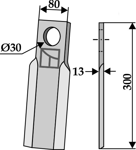 Kniv 300x80mm