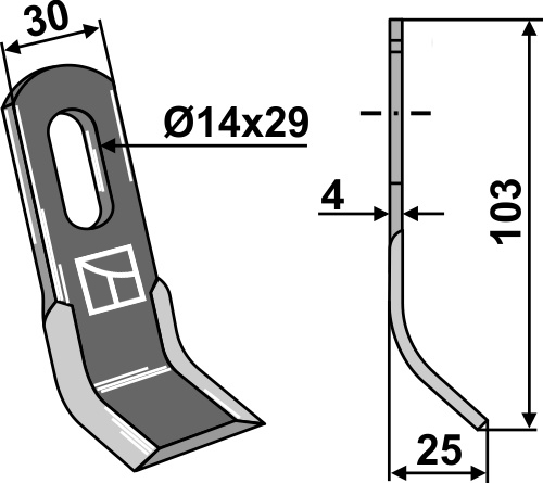 Y- kniv 103x30mm